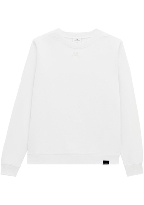 Courrèges embroidered-logo cotton sweatshirt - White