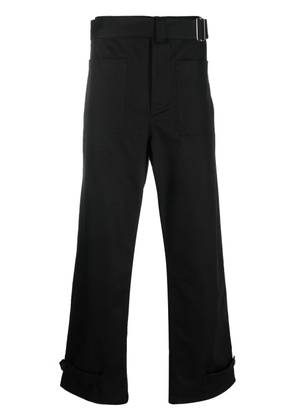 Alexander McQueen buckled four-pocket straight trousers - Black