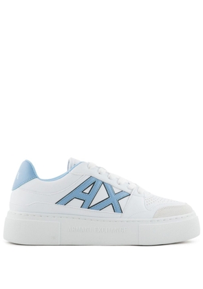 Armani Exchange logo-embossed low-top sneakers - White