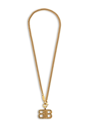 Balenciaga BB 2.0 textured logo-plaque necklace - Gold