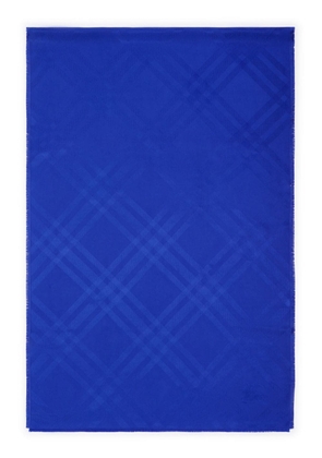 Burberry checked silk scarf - Blue