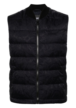 Versace Barocco-jacquard quilted gilet - Blue