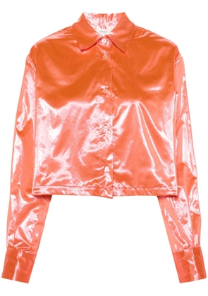 Forte Forte cropped lamé shirt - Pink