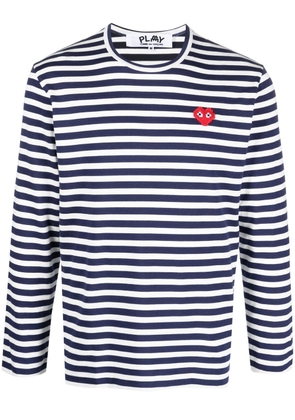Comme Des Garçons Play stripe-pattern cotton T-shirt - Blue