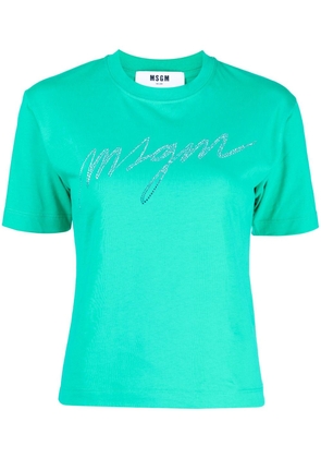 MSGM logo-embellished cotton T-shirt - Green