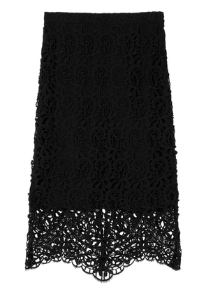 Burberry macramé-lace pencil skirt - Black