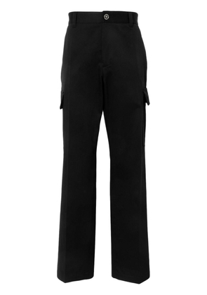 Versace logo-embroidered cargo trousers - Black