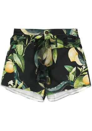 Roberto Cavalli Lemon-print shorts - Black