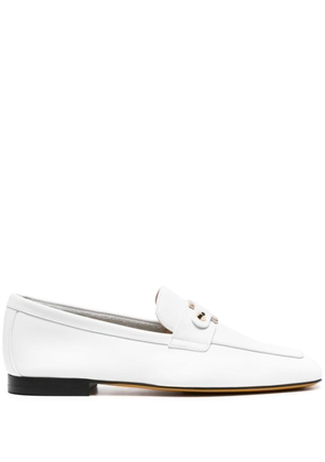 Doucal's buckle-detailed leather loafers - White