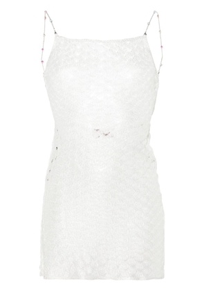 Missoni lamé crochet mini dress - White