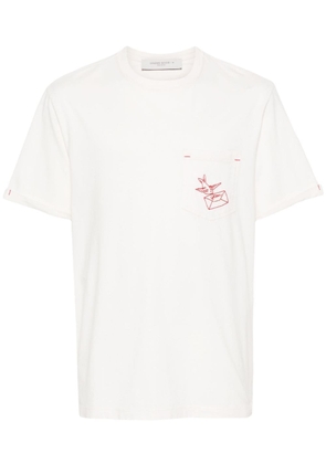Golden Goose design-embroidered cotton T-shirt - Neutrals