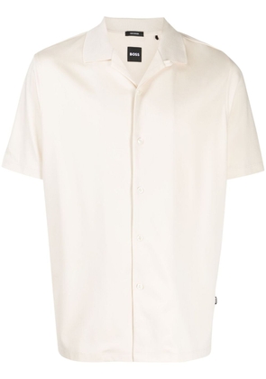 BOSS button-up cotton-blend shirt - Neutrals