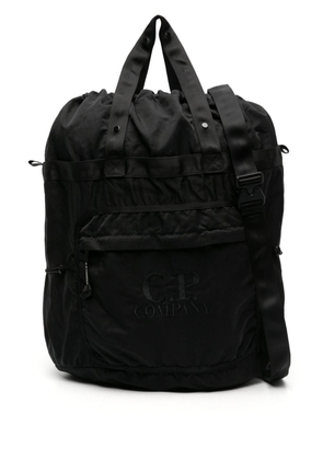 C.P. Company logo-embroidered slouchy messenger bag - Black