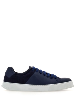 Ferragamo lace-up leather sneakers - Blue