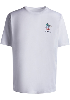 Bally logo-embroidered cotton T-shirt - White
