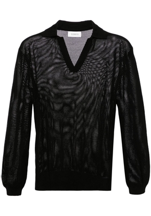 Laneus open-knit polo top - Black