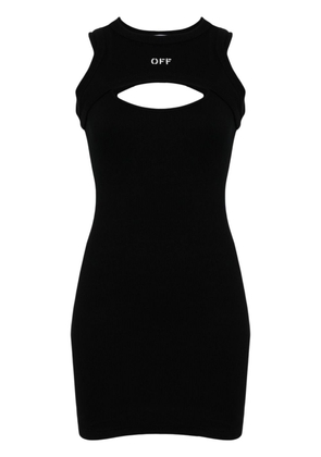 Off-White logo-print cut-out minidress - Black