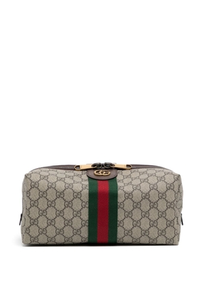 Gucci Savoy Web-stripe wash bag - Brown