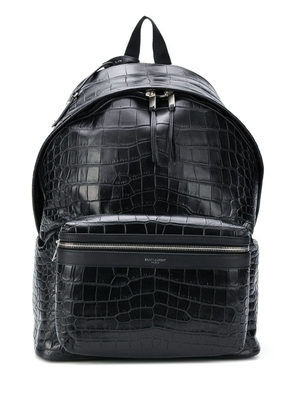 Saint Laurent City crocodile-effect backpack - Black