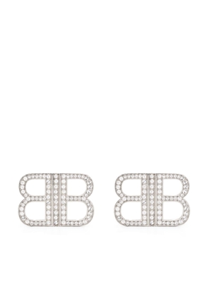 Balenciaga BB 2.0 crystal-embellished earrings - Silver