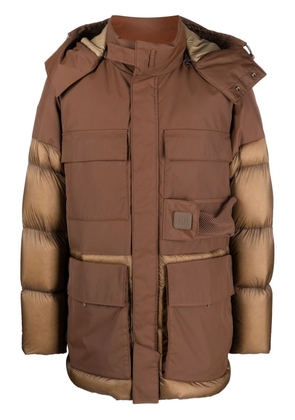 C.P. Company panelled hooded padded jacket - Brown