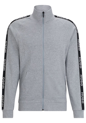 HUGO logo-tape cotton zipped sweatshirt - Grey