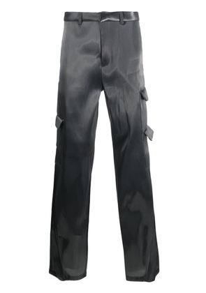 HELIOT EMIL Liquid Metal straight-leg cargo trousers - Grey