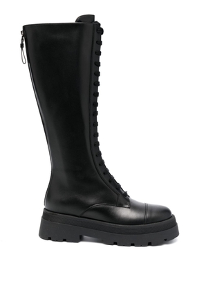 Fabiana Filippi round-toe lace-up leather boots - Black