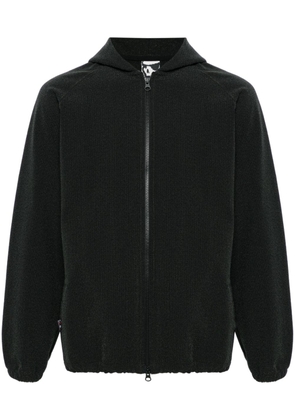 GR10K IBQ zip-up textured hoodie - Black
