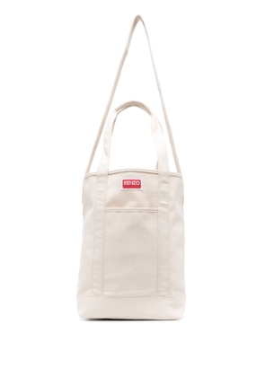 Kenzo logo-print cotton tote bag - Neutrals