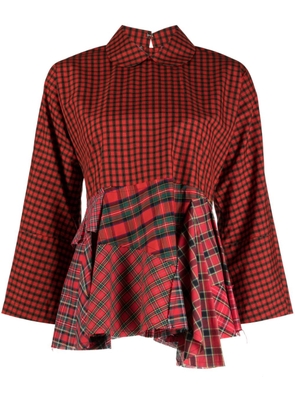 Comme des Garçons TAO check-print cotton blouse - Red