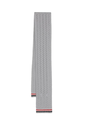 Thom Browne cable pointelle-knit scarf - Grey