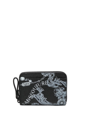 Versace Jeans Couture baroque-pattern leather wallet - Black