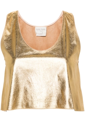 Forte Forte cropped flared tank top - Gold