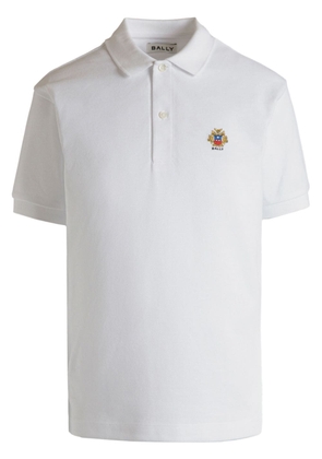 Bally logo-embroidered cotton polo top - White