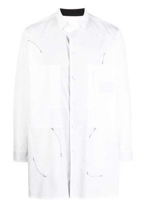 Yohji Yamamoto colour-block reversible cotton shirt - White