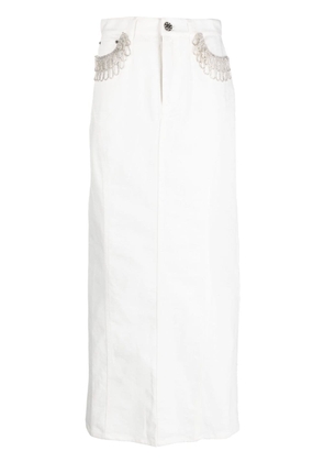 ROTATE BIRGER CHRISTENSEN crystal-embellished denim skirt - White
