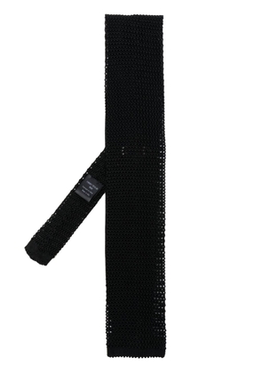 FURSAC square-tip knitted silk tie - Black