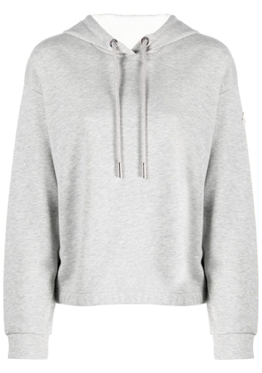 Moncler logo-patch cotton hoodie - Grey