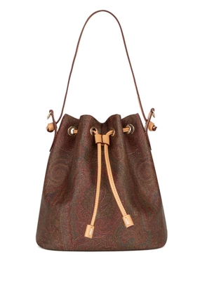 ETRO Paisley-print coated-finish bucket bag - Brown