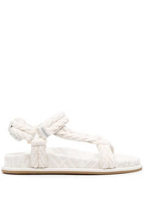 FENDI Feel braided flat sandals - White