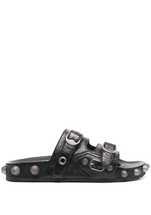 Balenciaga stud-detail leather sandals - Black
