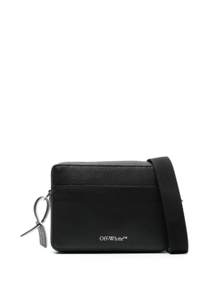 Off-White logo-lettering leather shoulder bag - 1000 BLACK NO COLOR