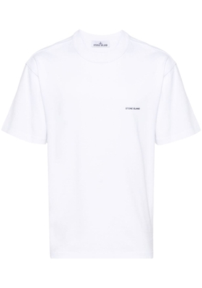 Stone Island logo-embossed cotton T-shirt - White