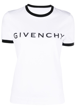 Givenchy White/Black logo-print cotton T-shirt