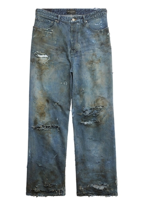 Balenciaga distressed wide-leg jeans - Blue
