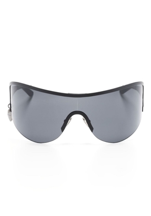 Acne Studios logo-charm shield-frame sunglasses - Black