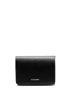 Jil Sander engraved-logo leather wallet - Black