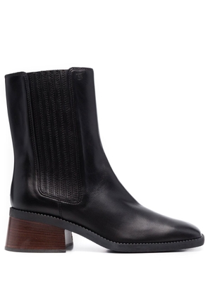 Tod's square-toe leather ankle boots - Black