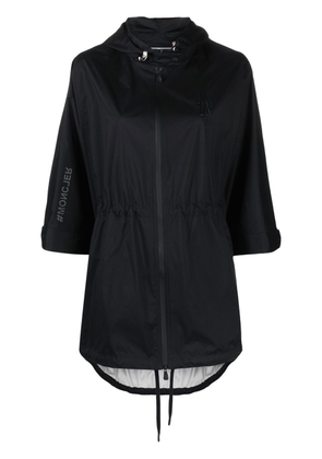 Moncler Grenoble single-breasted hooded coat - Black